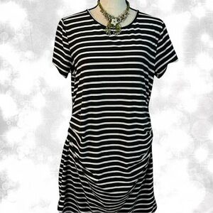 Chic Bodycon Striped Stretchy Midi Dress